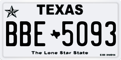 TX license plate BBE5093