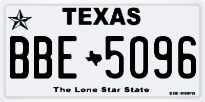 TX license plate BBE5096