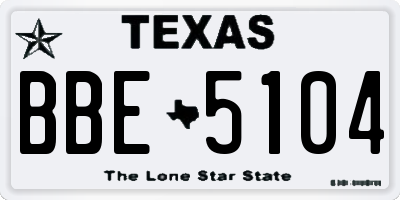 TX license plate BBE5104