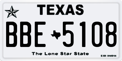 TX license plate BBE5108