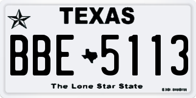 TX license plate BBE5113