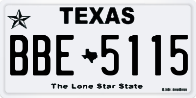 TX license plate BBE5115
