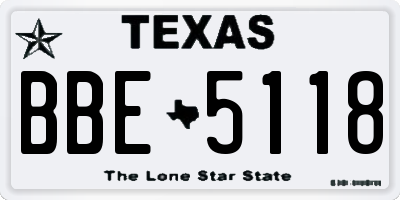 TX license plate BBE5118