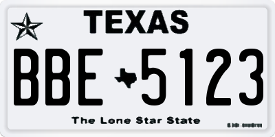 TX license plate BBE5123