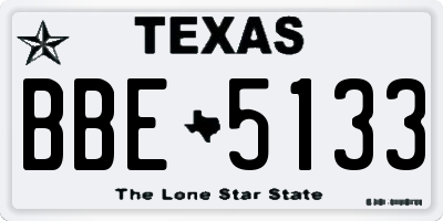 TX license plate BBE5133