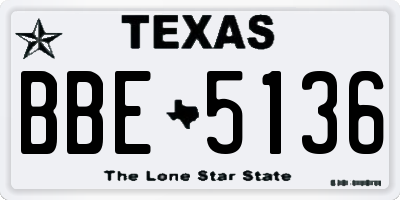 TX license plate BBE5136