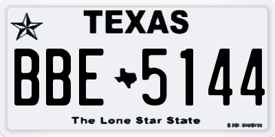 TX license plate BBE5144
