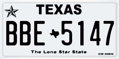 TX license plate BBE5147