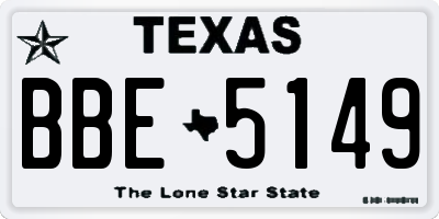 TX license plate BBE5149