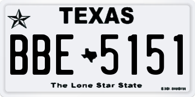 TX license plate BBE5151