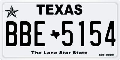 TX license plate BBE5154