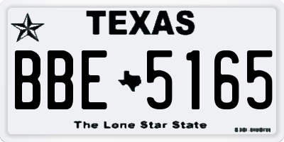 TX license plate BBE5165