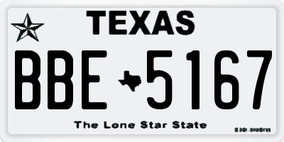 TX license plate BBE5167