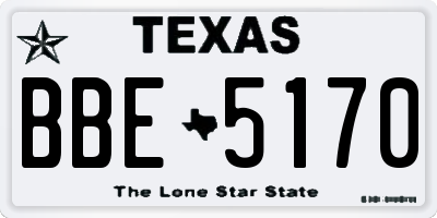 TX license plate BBE5170