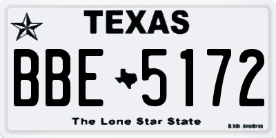 TX license plate BBE5172