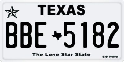 TX license plate BBE5182