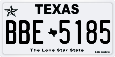 TX license plate BBE5185