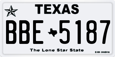 TX license plate BBE5187