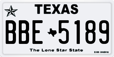 TX license plate BBE5189