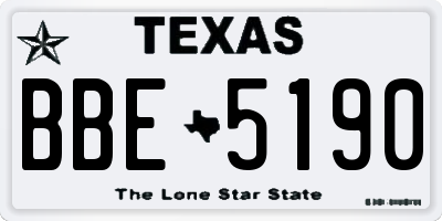 TX license plate BBE5190