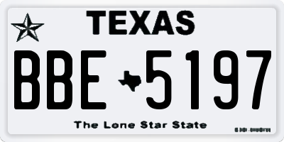 TX license plate BBE5197