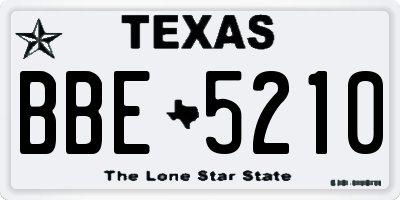 TX license plate BBE5210