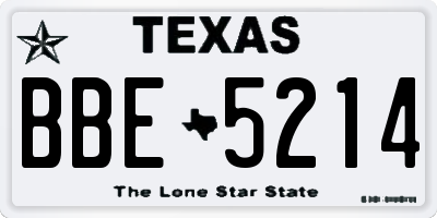 TX license plate BBE5214