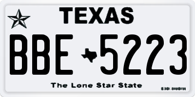 TX license plate BBE5223