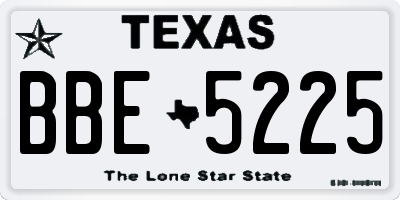 TX license plate BBE5225