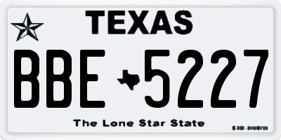 TX license plate BBE5227