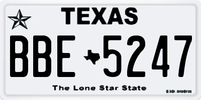 TX license plate BBE5247
