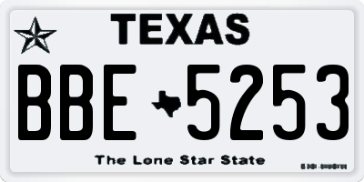 TX license plate BBE5253