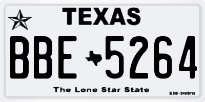 TX license plate BBE5264