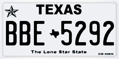 TX license plate BBE5292