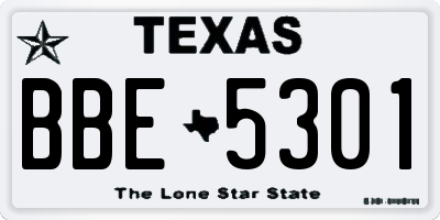 TX license plate BBE5301