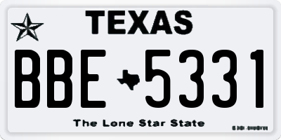 TX license plate BBE5331