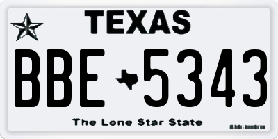 TX license plate BBE5343