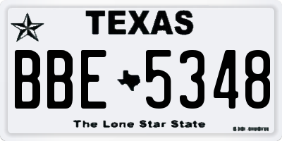 TX license plate BBE5348