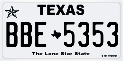 TX license plate BBE5353