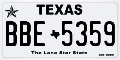 TX license plate BBE5359