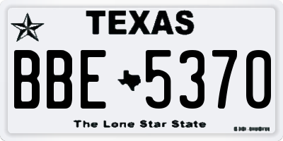 TX license plate BBE5370