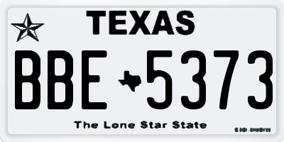 TX license plate BBE5373