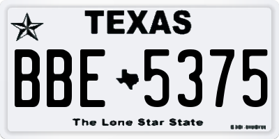TX license plate BBE5375