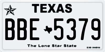 TX license plate BBE5379