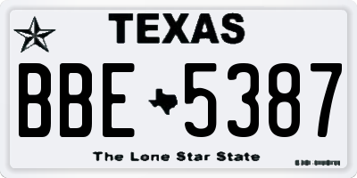 TX license plate BBE5387
