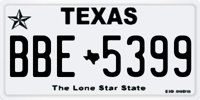 TX license plate BBE5399
