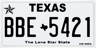 TX license plate BBE5421