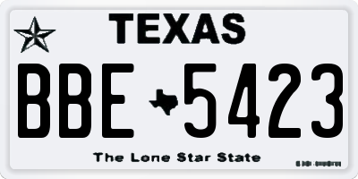 TX license plate BBE5423