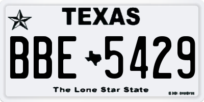 TX license plate BBE5429