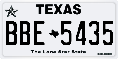 TX license plate BBE5435